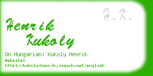 henrik kukoly business card